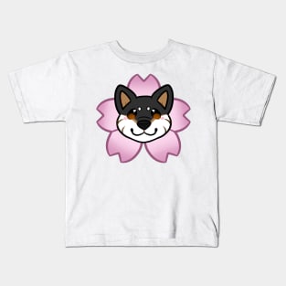 Sakura Shiba Inu - Black and Tan Kids T-Shirt